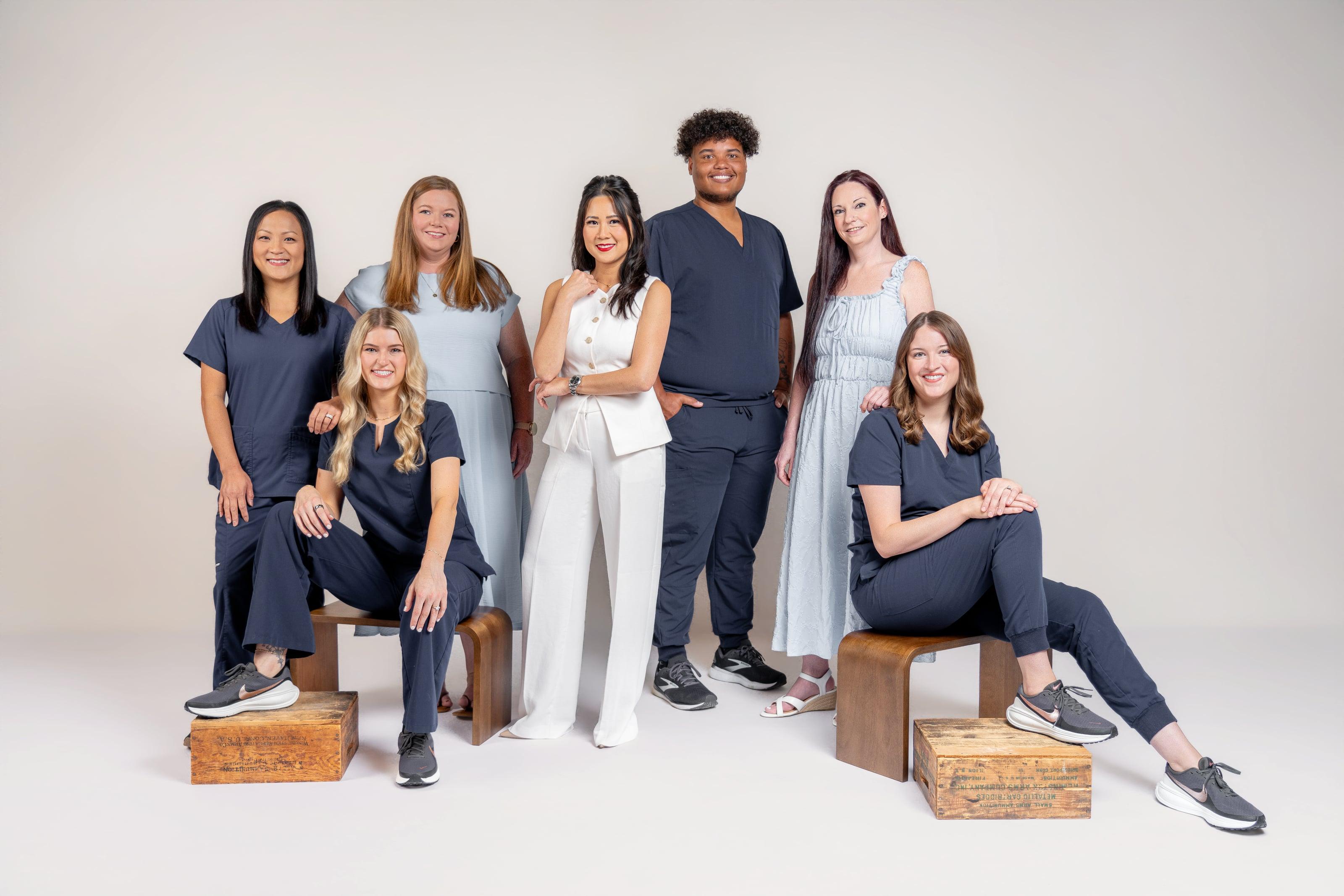 Dr. Vy Le with the Le Dentistry front-office, hygiene, and dental assistant teams